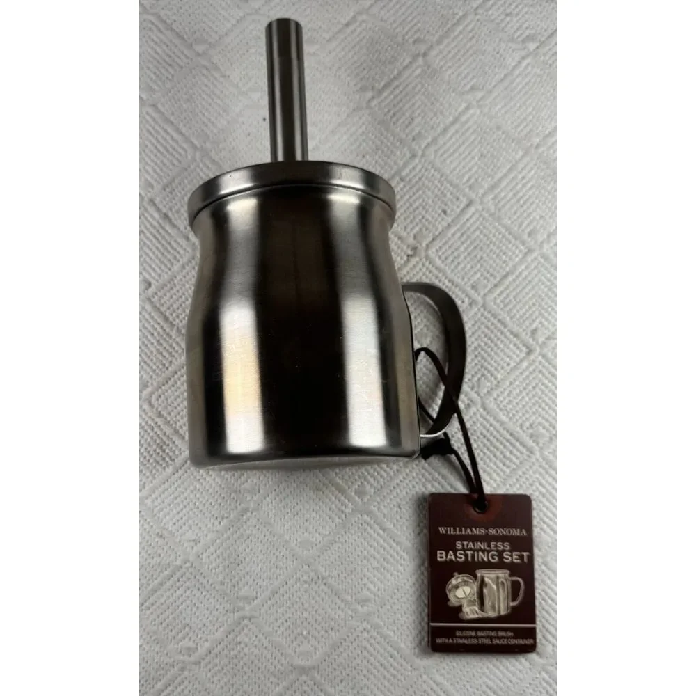 Williams-Sonoma Stainless Steel BBQ Sauce Pot Handle & Silicone Basting Brush‎